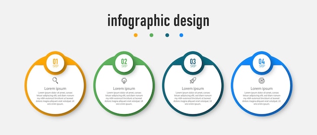 Business infographic with design elegant professional template with 4 step