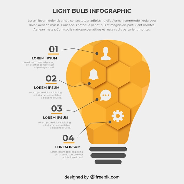 Vector business infographic with a lightbulb