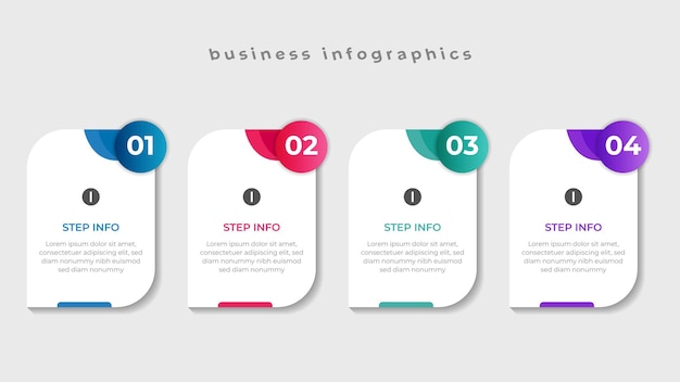 Business infographic with note paper design