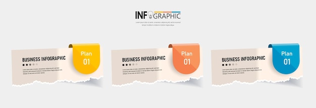 Business Infographic with note paper design