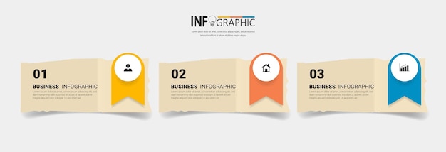 Business Infographic with note paper design