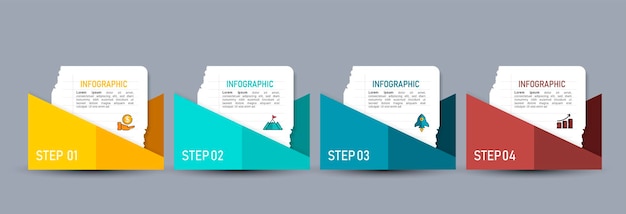 Business infographic with note paper design