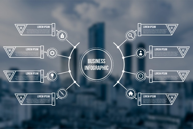 Business infographic with photo