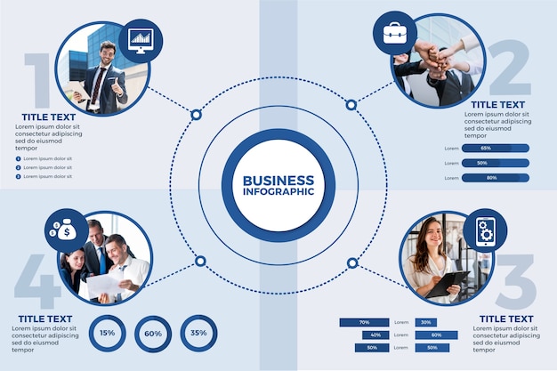 Business infographic with photo