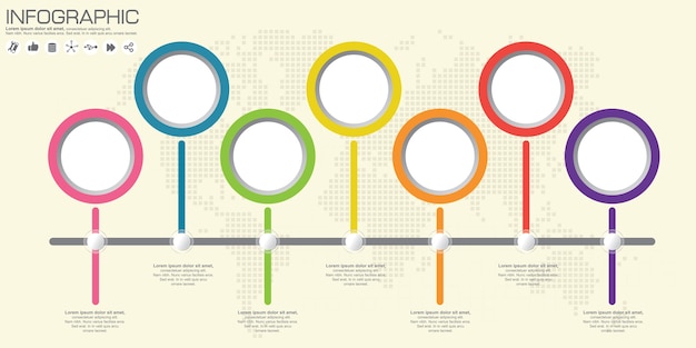 Business infographics circle origami style illustration.