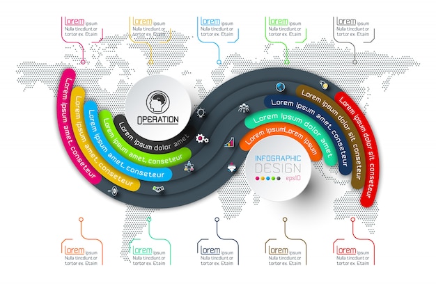 Business Infographics circle origami 