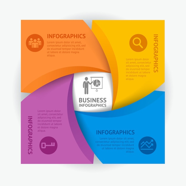 Modello di progettazione di infographics di affari