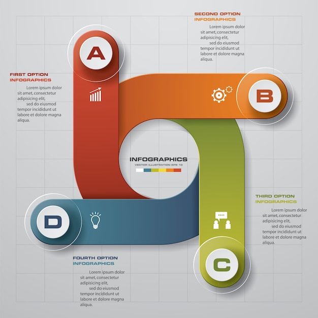 Business infographics design with 4 steps