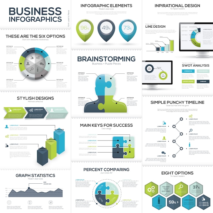 Vector business infographics en data visualisatie vector elementen