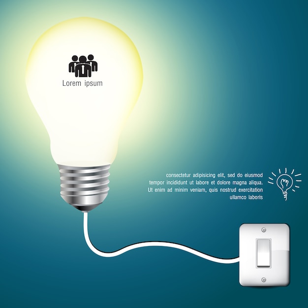 Business Infographics light bulb idea Vector illustration.