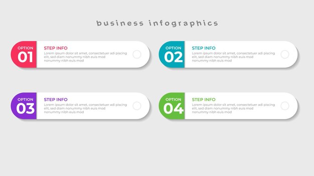 Business infographics Numbers 4 options or steps Vector illustration design