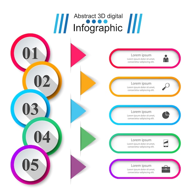 Illustrazione di vettore di stile di origami di infographics di affari.