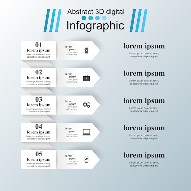 비즈니스 인포 그래픽 종이 접기 스타일 벡터 일러스트 레이 션.