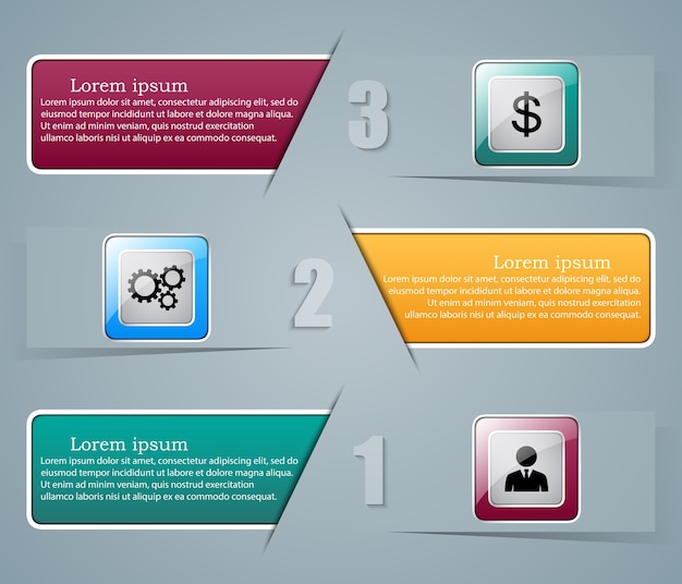 Vector business infographics origami style.