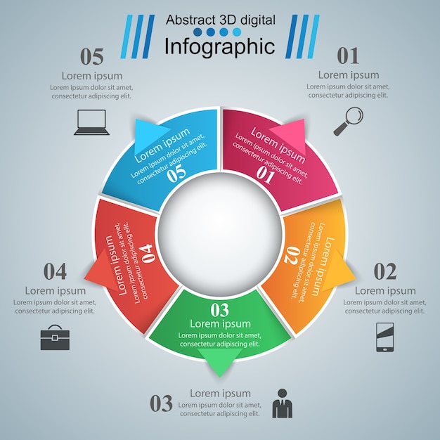 Vettore stile di origami di infografica di affari