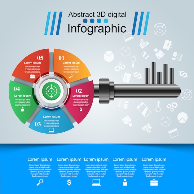 Stile di origami di infografica di affari