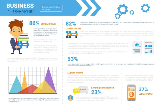ビジネスインフォグラフィックスセット