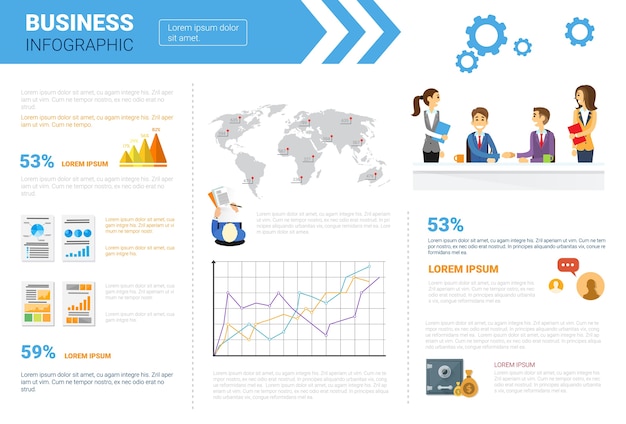 Set di infografica di affari