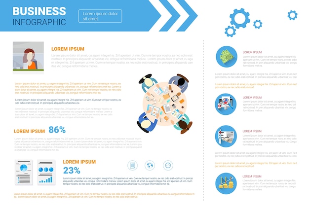 ベクトル ビジネスインフォグラフィックスセット