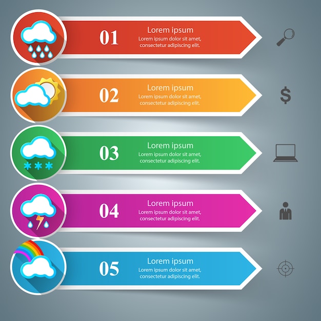 Business infographics. sun, weather, cloud icon.