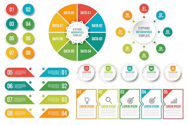 Bundle di modello di affari infografica