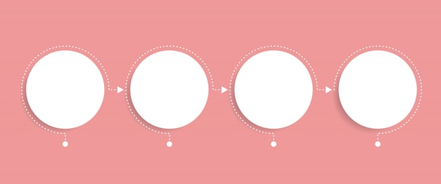 Шаблон бизнес инфографики. временная шкала с 4 шагами стрелки круга, четыре варианта числа. элемент вектора
