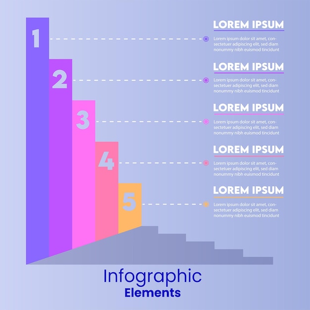 Business Infographics template with colorful timeline elements vector design