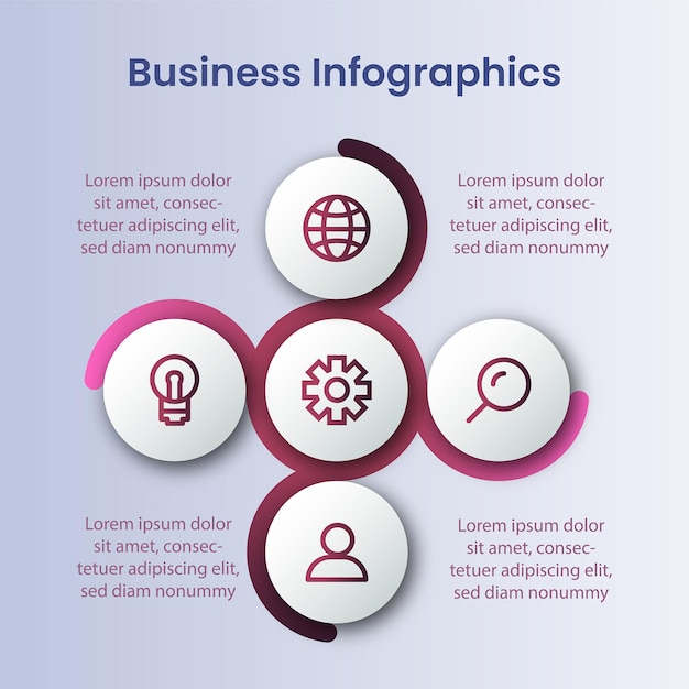 Business Infographics template with colorful timeline elements vector design