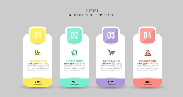 Modello di infografica aziendale con passaggi