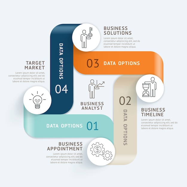 Vector business infographics timeline template background