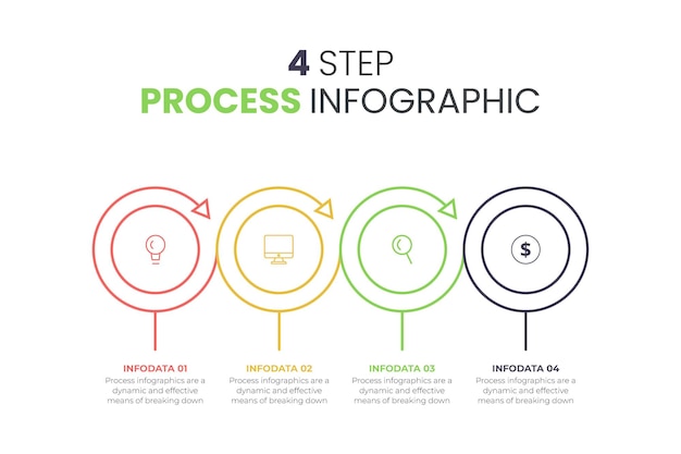 Business infographics Timeline with 6 steps circles rings Vector linear infographic element