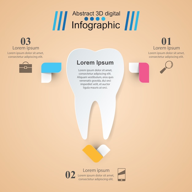 Infografica aziendale. icona del dente