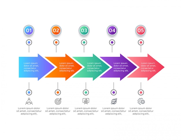 Vector business infographics with five steps