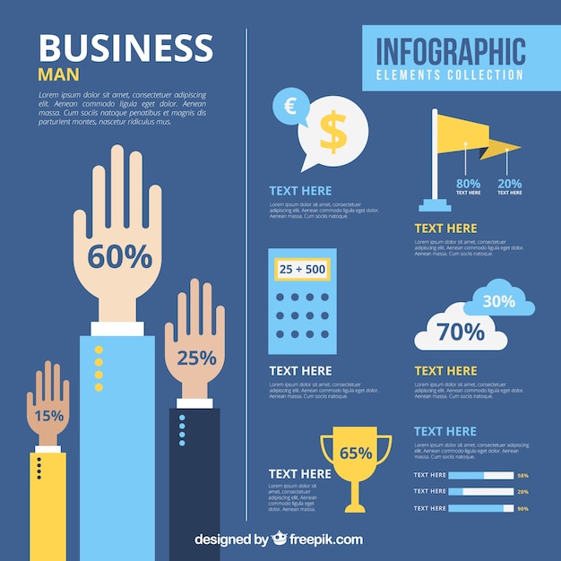 フラットなデザインでビジネスinfography