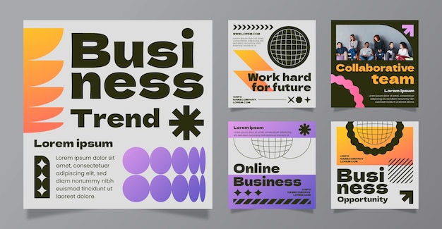 Vector business  instagram post set