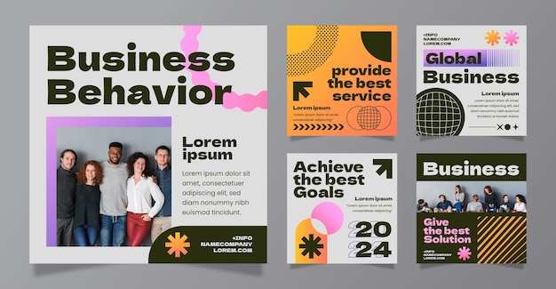 Vector business  instagram post set