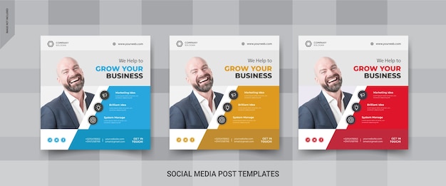 business instagram social media post templates 