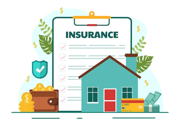 Business insurance vector illustration to support protection in financial operation