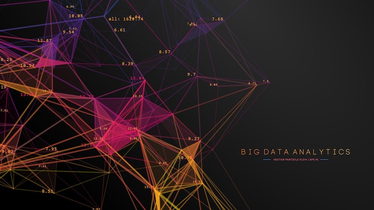 Vector business inteligence technology background. binary code algorithms deep learning. virtual reality analysis. data science learning machine. artificial intelligence data research and automation.