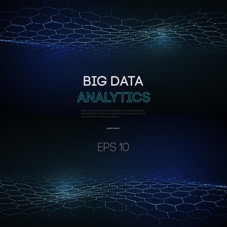 Vector 비즈니스 인텔리전스 기술 배경입니다. 이진 코드 알고리즘 딥 러닝. 가상 현실 분석. 데이터 과학 학습 기계. 인공 지능 데이터 연구 및 자동화.