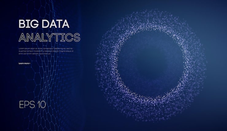 Vector 비즈니스 인텔리전스 기술 배경입니다. 이진 코드 알고리즘 딥 러닝. 가상 현실 분석. 데이터 과학 학습 기계. 인공 지능 데이터 연구 및 자동화.