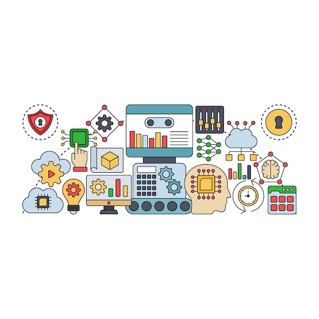 Vector business intelligence illustration in unique design