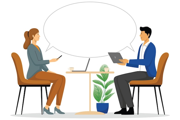 business interview meeting with laptop and tablet