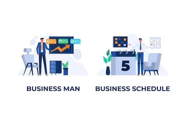 business and invesment flat illustration