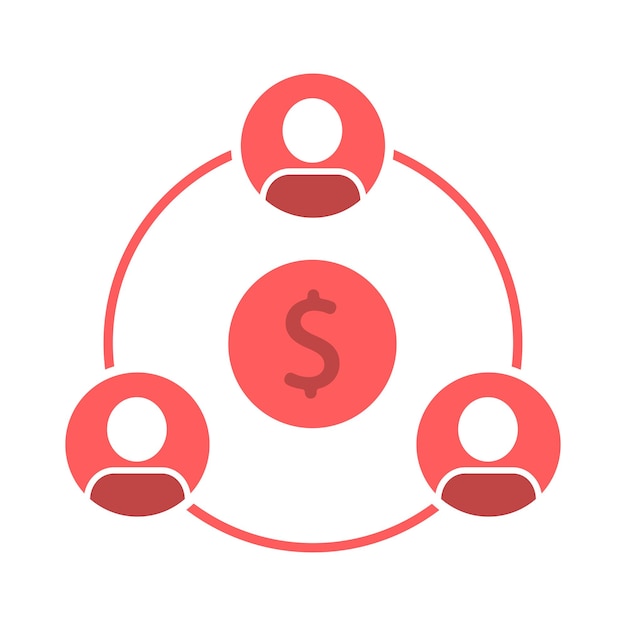 Business investment in a common cause Icon outline symbol