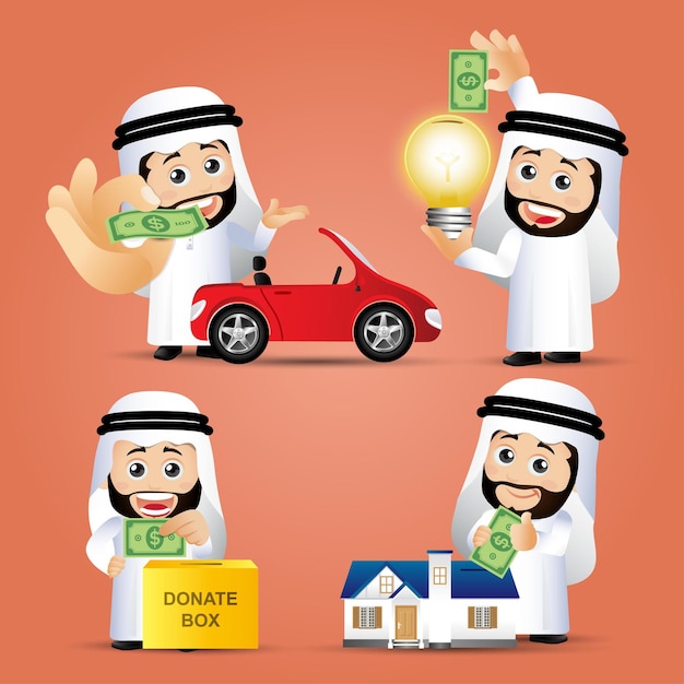 Business  investment concept  arab business people set