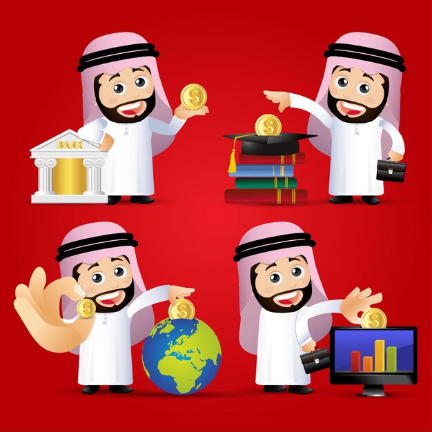 Business  investment concept  arab business people set