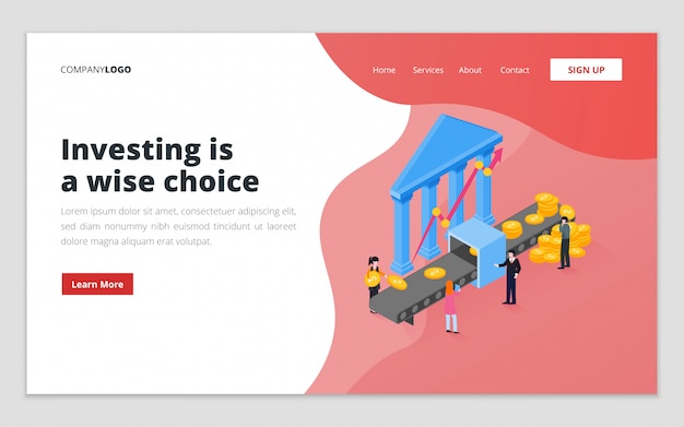 Business investment landing page template