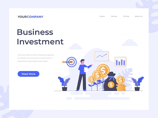 Vector business investment landing page