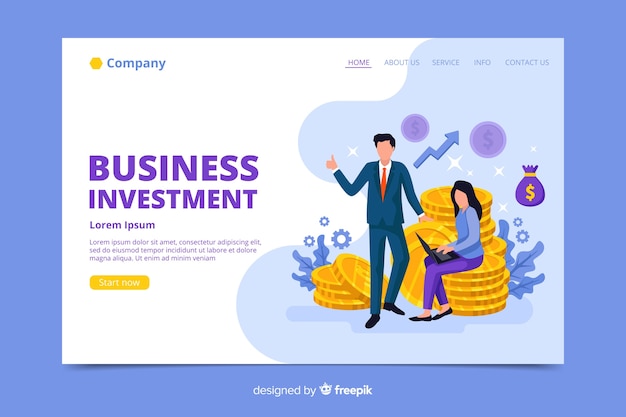 Business investment landing page